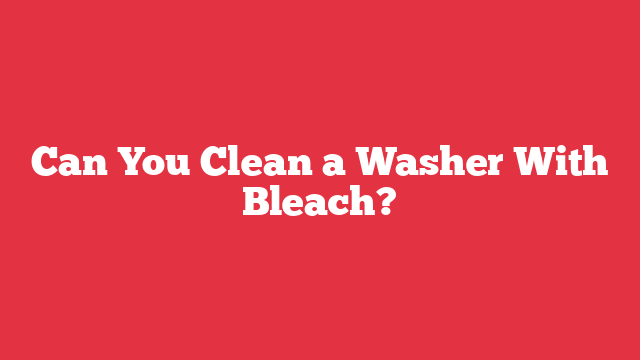 Can You Clean a Washer With Bleach?