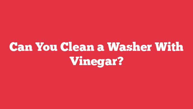 Can You Clean a Washer With Vinegar?