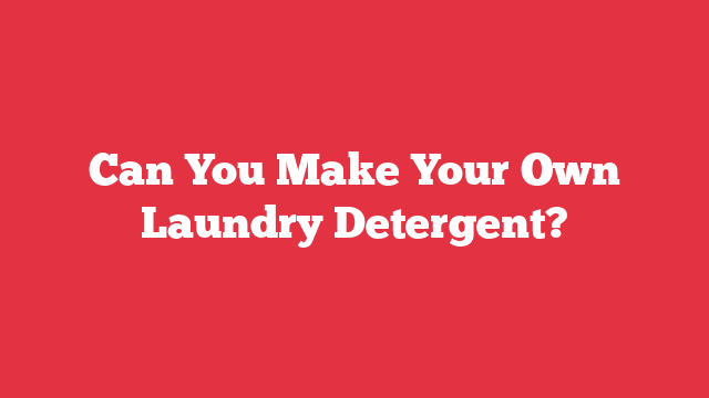 Can You Make Your Own Laundry Detergent?