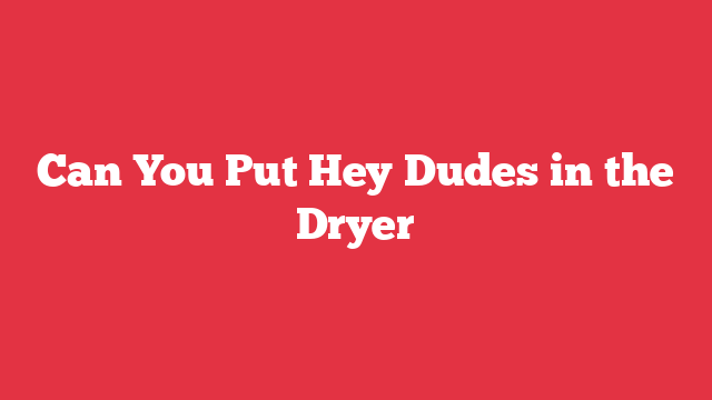 Can You Put Hey Dudes in the Dryer