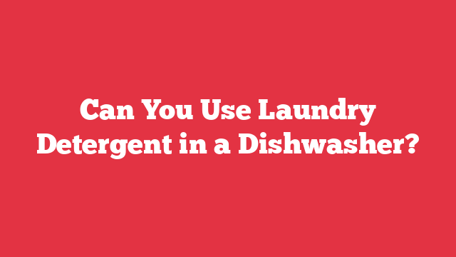 Can You Use Laundry Detergent in a Dishwasher?