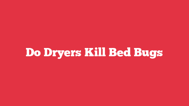 Do Dryers Kill Bed Bugs
