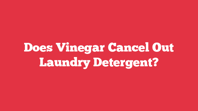 Does Vinegar Cancel Out Laundry Detergent?