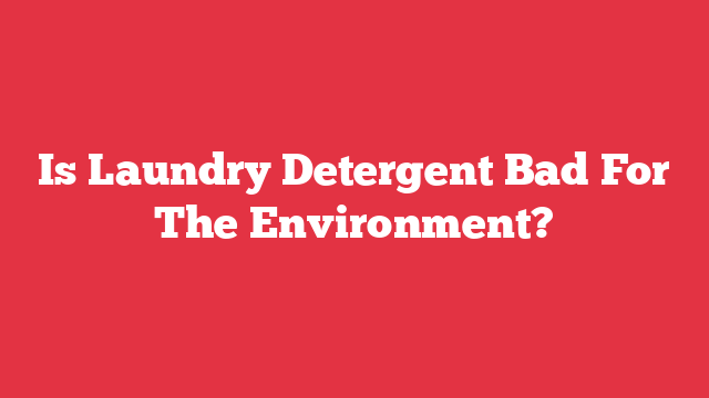 Is Laundry Detergent Bad For The Environment?